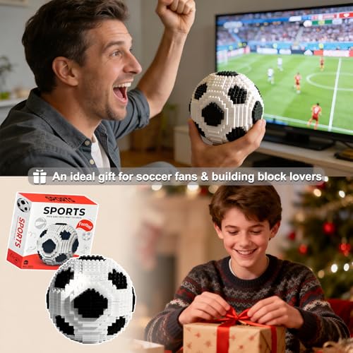 KAPTEIN JUEGO DE BLOQUES DE CONSTRUCCIÓN DE BALÓN DE FÚTBOL 850 PIEZAS DE MINI LADRILLOS 3D JUGUETE DE CONSTRUCCIÓN DESAFIANTE - 2