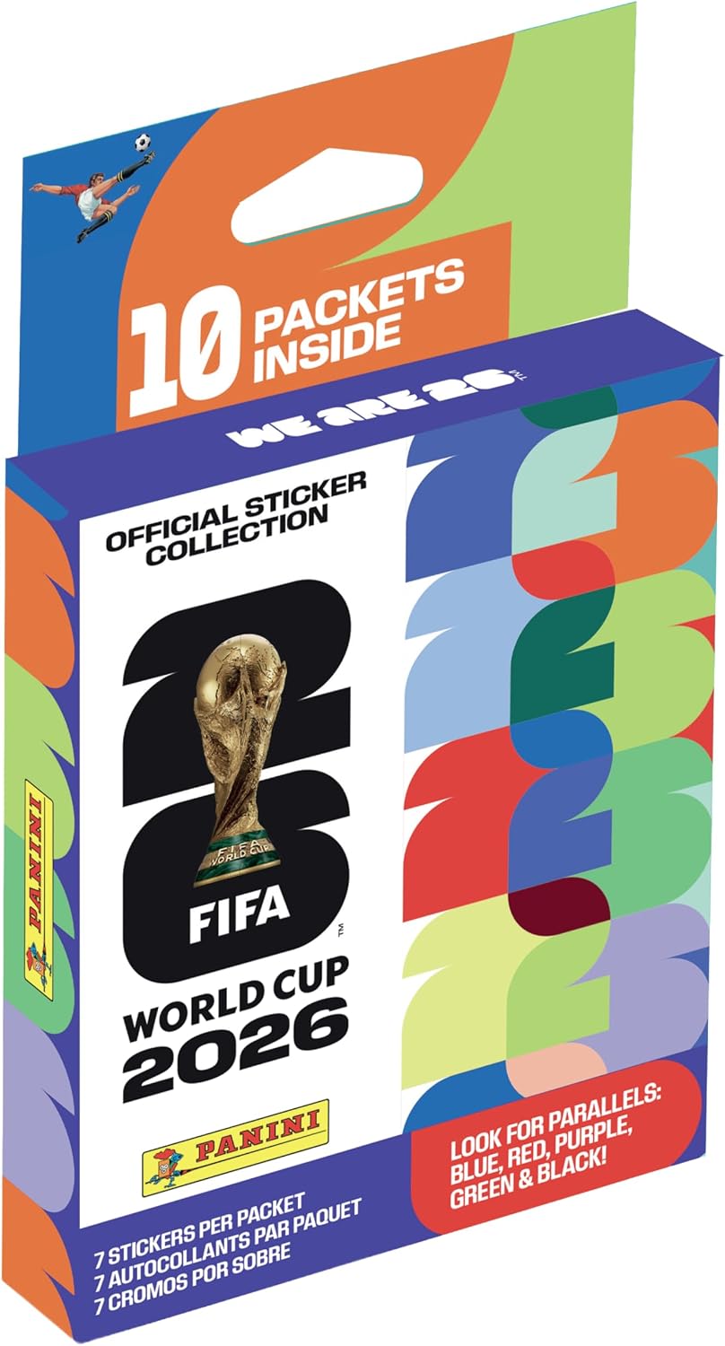 ECOBLISTER 2026 PANINI FIFA WORLD CUP STICKER 10 PAQUETES DE CALCOMANÍAS OFICIALES INCLUYE INSERTOS DE AMAZON PARALLEL COLECCIÓN - 1