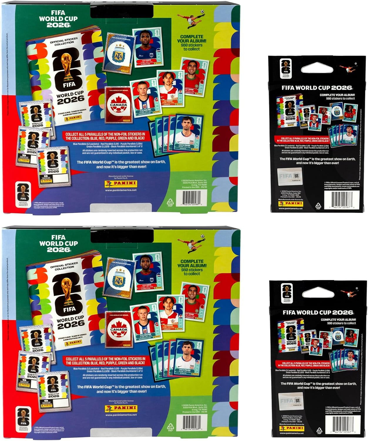 PANINI FIFA WORLD CUP 2026 JUEGO DE CARTAS COLECCIONABLES Y PÓSTERES EXCLUSIVOS 36 PAQUETES DE CALCOMANÍAS 2 TARJETAS EXCLUSIVAS - 2