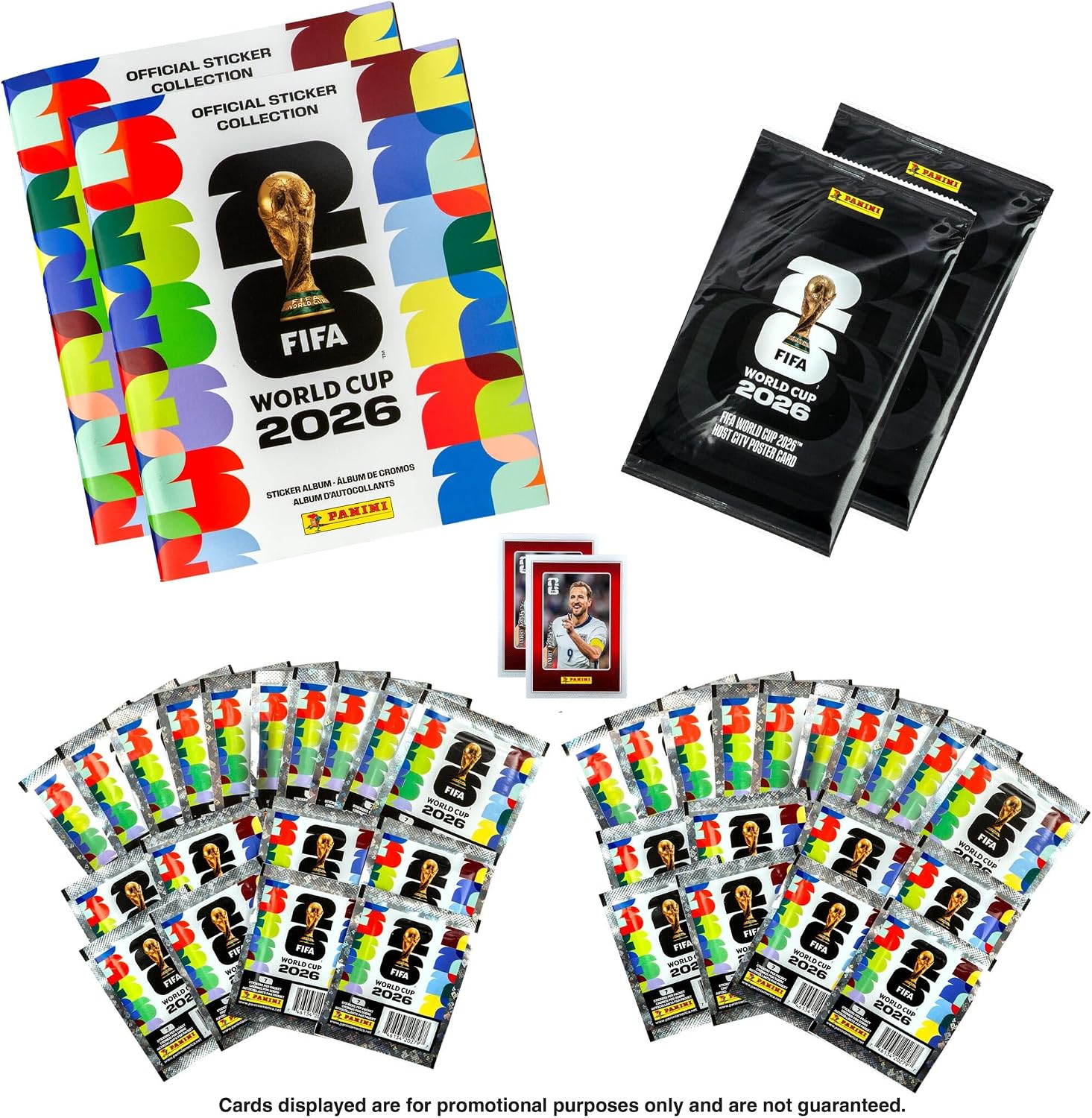 PANINI FIFA WORLD CUP 2026 JUEGO DE CARTAS COLECCIONABLES Y PÓSTERES EXCLUSIVOS 36 PAQUETES DE CALCOMANÍAS 2 TARJETAS EXCLUSIVAS - 3