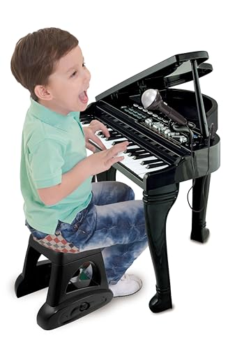 WINFUN JUEGO DE PIANO DE COLA SINFÓNICO PARA NIÑOS A PARTIR DE 37 AÑOS 37 TECLAS 15 CANCIONES DE DEMOSTRACIÓN 8 INSTRUMENTOS - 4