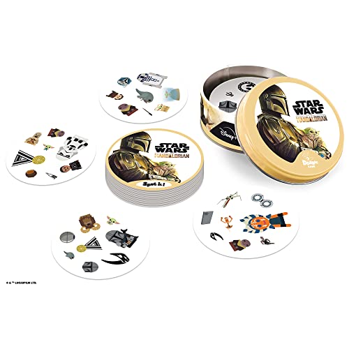 SPOT IT MANDALORIAN LA EDICIÓN DE LA SERIE DE THE MANDALORIAN DEL JUEGO DE VELOCIDAD Y OBSERVACIÓN FAMILIAR DIVERTIDO JUEGO - 3
