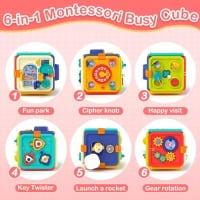 COVSEN JUGUETE MONTESSORI PARA REGALO DE NIÑA DE 1 AÑO TABLERO OCUPADO 6 EN 1 PARA NIÑOS PEQUEÑOS DE 1 2 3 4 AÑOS JUGUETES - 1
