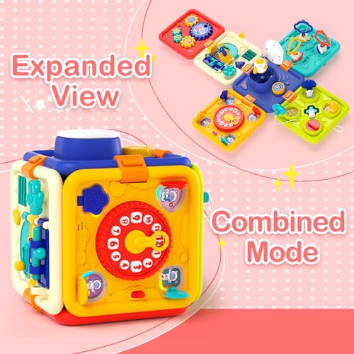 COVSEN JUGUETE MONTESSORI PARA REGALO DE NIÑA DE 1 AÑO TABLERO OCUPADO 6 EN 1 PARA NIÑOS PEQUEÑOS DE 1 2 3 4 AÑOS JUGUETES - 4
