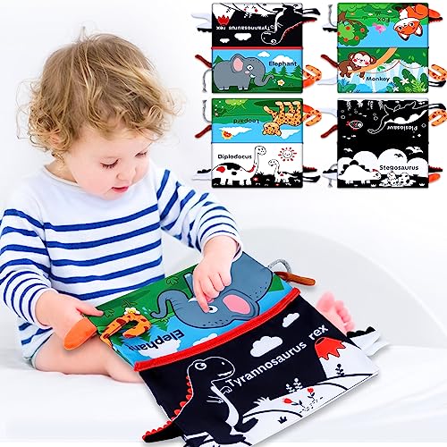 ABOOSAM JUGUETES DE ESPEJO PARA BEBÉS DE 0 A 6 A 12 MESES JUGUETES MONTESSORI PARA DESARROLLO CEREBRAL CON LIBRO DE TELA - 3