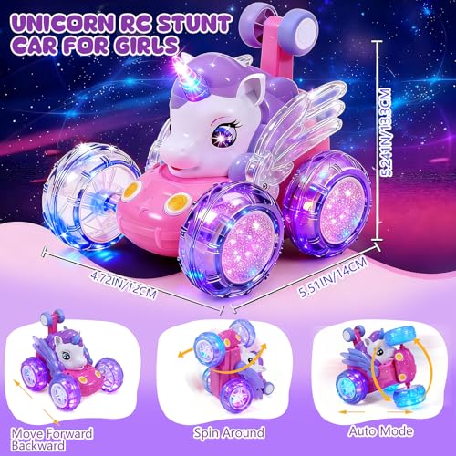 UNICORN TOYS AUTO RC PARA NIÑAS DE 4 A 6 AÑOS BONITO JUGUETE DE CONTROL REMOTO PARA PRINCIPIANTES TODO TERRENO DE ALTA VELOCIDAD - 2