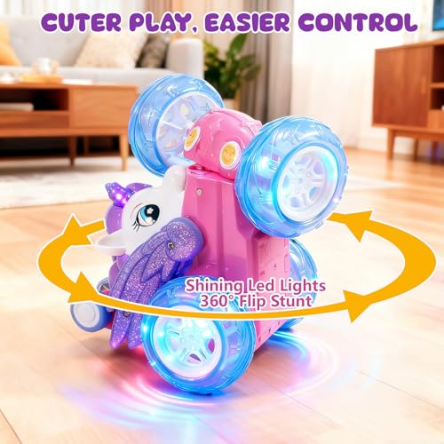UNICORN TOYS AUTO RC PARA NIÑAS DE 4 A 6 AÑOS BONITO JUGUETE DE CONTROL REMOTO PARA PRINCIPIANTES TODO TERRENO DE ALTA VELOCIDAD - 4