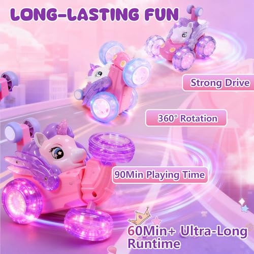 UNICORN TOYS AUTO RC PARA NIÑAS DE 4 A 6 AÑOS BONITO JUGUETE DE CONTROL REMOTO PARA PRINCIPIANTES TODO TERRENO DE ALTA VELOCIDAD - 5