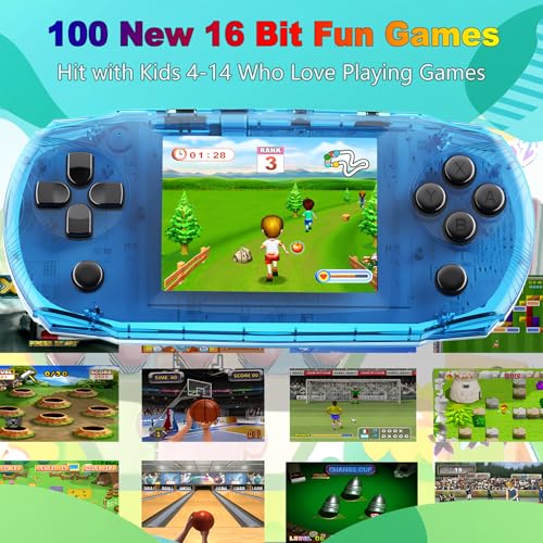 CONSOLA DE JUEGOS DE MANO PARA NIÑOS PRECARGADA CON 100 VIDEOJUEGOS RETRO SISTEMA DE JUEGOS PORTÁTIL CON BATERÍA RECARGABLE - 2