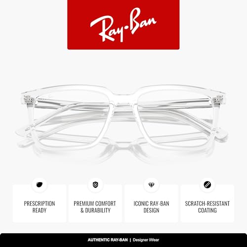 RAYBAN UNISEX RX7239 ALAIN RECTANGULAR PRESCRIPTION EYEWEAR FRAMES - 3