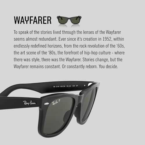 RAYBAN RB2140 WAYFARER POLARIZED SQUARE SUNGLASSES - 3
