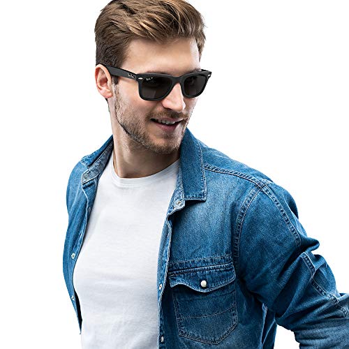RAYBAN RB2140 WAYFARER POLARIZED SQUARE SUNGLASSES - 7
