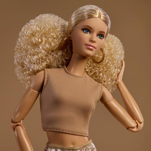 BARBIE MATTEL BASICS MODEL COLLECTOR FASHION DOLL 07 CON PELO RUBIO Y PANTALONES ESTAMPADOS BLANCOS MODA DE AJUSTE UNIVERSAL - 3