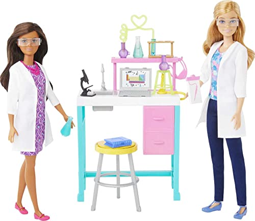 BARBIE JUEGO DE LABORATORIO CIENTÍFICO CON 2 MUÑECAS BANCO DE LABORATORIO Y MÁS DE 10 ACCESORIOS EXCLUSIVO DE AMAZON - 1
