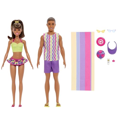 JUEGO DE MUÑECAS DE MODA ESTILO BARBIE LOOKS Y ACCESORIOS INSPIRADOS EN LA PLAYA MUÑECA KEN DE 65 ANIVERSARIO EXCLUSIVO DE AMAZON - 1