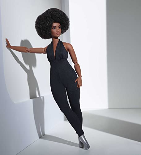 BARBIE SIGNATURE LOOKS MUÑECA CURVA MORENA MUÑECA DE MODA TOTALMENTE POSABLE CON OVEROL NEGRO REGALO PARA COLECCIONISTAS - 2