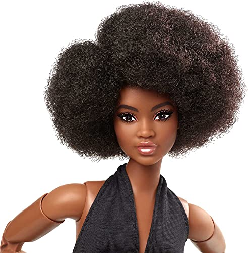 BARBIE SIGNATURE LOOKS MUÑECA CURVA MORENA MUÑECA DE MODA TOTALMENTE POSABLE CON OVEROL NEGRO REGALO PARA COLECCIONISTAS - 3