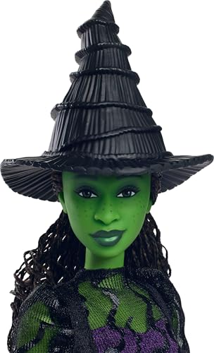 MATTEL UNIVERSAL WICKED ELPHABA MUÑECA DE MODA Y ACCESORIOS CON PIEL VERDE CABELLO NEGRO TRENZADO POSABILIDAD Y APARIENCIA - 3