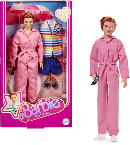 MUÑECA COLECCIONABLE DE BARBIE LA PELÍCULA ALLAN MICHAEL CERA COMO ALLAN CON 2 ATUENDOS REMOVIBLES DE LA PELÍCULA TRAJE DE SALTO - 1