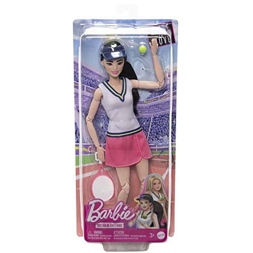 MUÑECA BARBIE Y ACCESORIOS MUÑECA DE JUGADORA DE TENIS PROFESIONAL CON RAQUETA Y PELOTA - 6