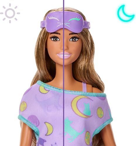 BARBIE MUÑECA Y ACCESORIOS SIN CAJA SERIE DE FIESTA DE PIJAMAS CON 7 SORPRESAS INCLUYENDO MUÑECA DE PIJAMA MORADA QUE BRILLA - 2