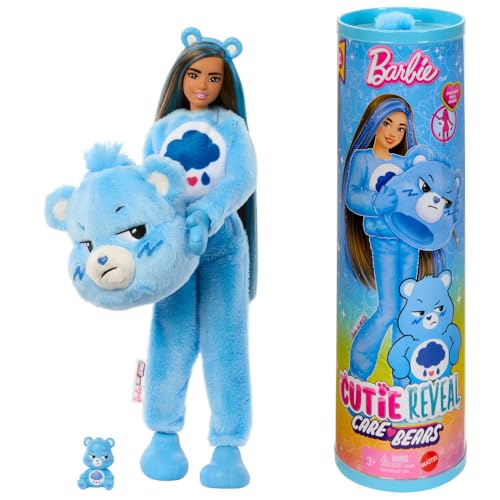 BARBIE CUTIE REVEAL CARE BEARS SERIES MUÑECA Y ACCESORIOS CON DISFRAZ DE OSO GRUÑÓN Y 10 SORPRESAS INCLUYENDO CAMBIO DE COLOR - 1