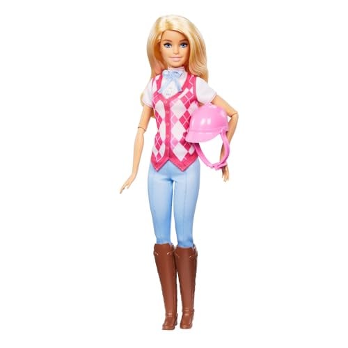 MUÑECA MALIBU DE BARBIE Y ACCESORIOS DE MISTERIOS LA GRAN CARRERA DE CABALLOS INCLUYE MUÑECA DE MODA ATUENDO DE EQUITACIÓN - 1