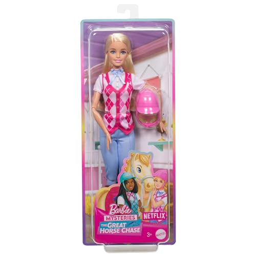 MUÑECA MALIBU DE BARBIE Y ACCESORIOS DE MISTERIOS LA GRAN CARRERA DE CABALLOS INCLUYE MUÑECA DE MODA ATUENDO DE EQUITACIÓN - 6