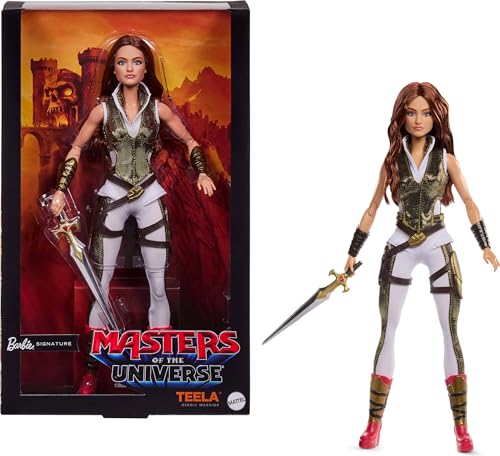 BARBIE MUÑECA EXCLUSIVA TEELA COLECCIONABLE EN MONO ESPADA SOPORTE PARA MUÑECAS Y EMBALAJE EXHIBIDO TEMA DE PELÍCULA MOTU - 1