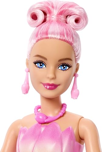 MUÑECA BARBIE PETAL POP CON VESTIDO DE TULIPÁN ROSA Y ACCESORIOS REVELACIÓN DE RAMO CON CONEJITO MASCOTA Y SORPRESAS COMO - 4