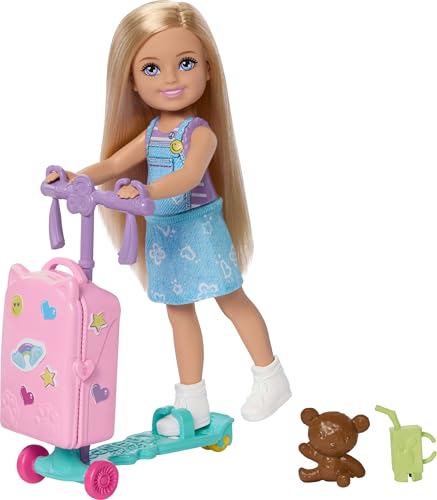 BARBIE CLUB CHELSEA LIMITLESS ADVENTURE BLONDE MUÑECA SCOOTER RODANTE Y ACCESORIOS TEMÁTICOS DE VIAJE - 2