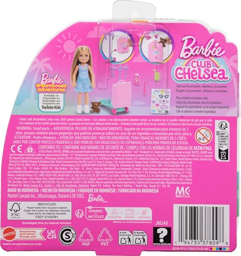 BARBIE CLUB CHELSEA LIMITLESS ADVENTURE BLONDE MUÑECA SCOOTER RODANTE Y ACCESORIOS TEMÁTICOS DE VIAJE - 6