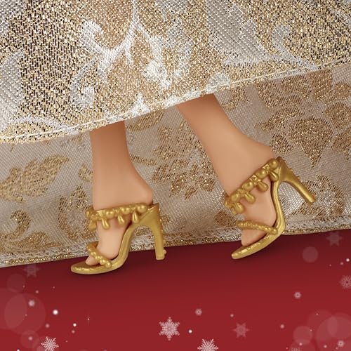BARBIE SIGNATURE 2025 MUÑECA DE MODA DE CABELLO CASTAÑO CLARO FESTIVO CON VESTIDO PLATEADO Y DORADO COLECCIONABLE DE TEMPORADA - 4
