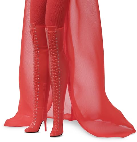 BARBIE MUÑECA EXCLUSIVA KYLIE MINOGUE POSABLE COLECCIONABLE EN PADAM PADAM TRAJE DE VIDEO MUSICAL CON BODY ROJO CAPA DE GASA - 3