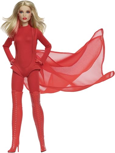 BARBIE MUÑECA EXCLUSIVA KYLIE MINOGUE POSABLE COLECCIONABLE EN PADAM PADAM TRAJE DE VIDEO MUSICAL CON BODY ROJO CAPA DE GASA - 4