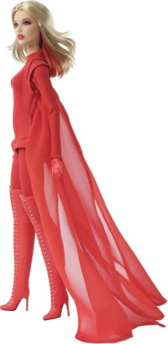 BARBIE MUÑECA EXCLUSIVA KYLIE MINOGUE POSABLE COLECCIONABLE EN PADAM PADAM TRAJE DE VIDEO MUSICAL CON BODY ROJO CAPA DE GASA - 5