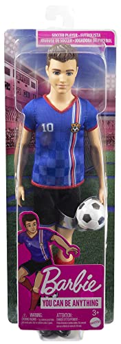 BARBIE CAREERS KEN MUÑECA DE MODA Y ACCESORIO JUGADOR DE FÚTBOL CON CABELLO CORTO UNIFORME 10 CALCETINES ALTOS TACOS Y PELOTA - 6