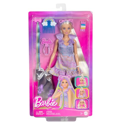 BARBIE MUÑECA Y ACCESORIOS DIVERTIDOS Y ELEGANTES MUÑECA RUBIA DE MODA CON PELO EXTRA LARGO Y 2 APARIENCIAS INCLUYENDO VESTIDO - 6