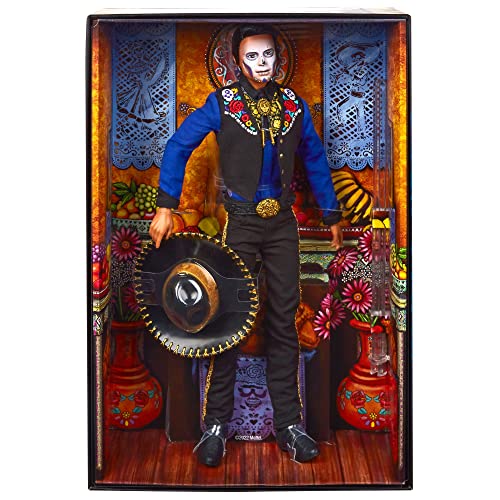 BARBIE MUÑECA DE MODA EXCLUSIVA 2022 DÍA DE MUERTOS KEN COLECCIONABLE CAMISA CHALECO Y SOMBRERO CON PINTURA FACIAL DE CALAVERA - 6