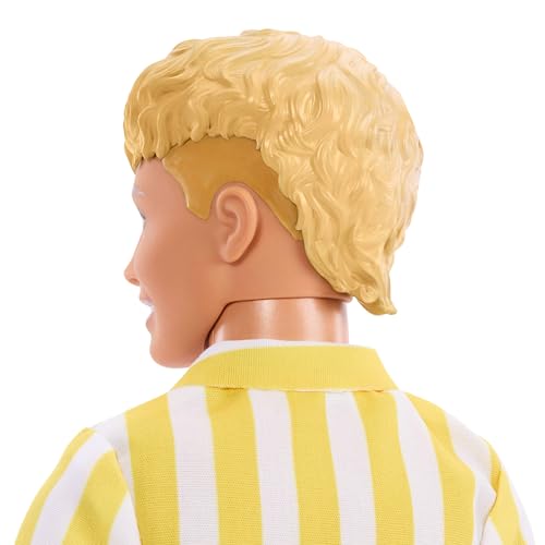 BARBIE FASHIONISTAS STYLE KEN DOLL 252 CON PELO RUBIO CON PANTALONES CORTOS DE LUNARES NARANJAS Y AMARILLOS CON CAMISA DE RAYAS - 4