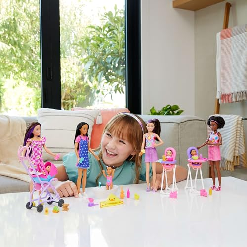BARBIE SKIPPER BABYSITTERS INC SET DE JUEGO CON MUÑECA MORENA MUÑECA INFANTIL MORENA BAÑERA Y 6 ACCESORIOS INCLUYENDO UN PATO - 2