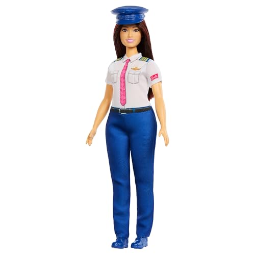 BARBIE CAREERS PILOT MUÑECA DE MODA QUE LLEVA ATUENDO REMOVIBLE CON UNIFORME DE VUELO Y ZAPATOS ADEMÁS DE ACCESORIO DE SOMBRERO - 4