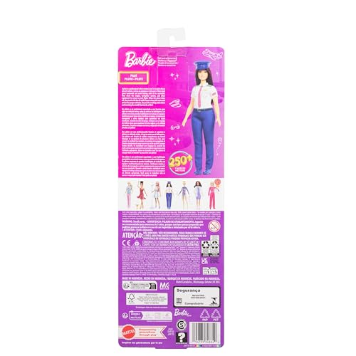 BARBIE CAREERS PILOT MUÑECA DE MODA QUE LLEVA ATUENDO REMOVIBLE CON UNIFORME DE VUELO Y ZAPATOS ADEMÁS DE ACCESORIO DE SOMBRERO - 5