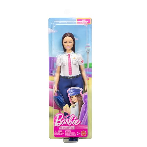 BARBIE CAREERS PILOT MUÑECA DE MODA QUE LLEVA ATUENDO REMOVIBLE CON UNIFORME DE VUELO Y ZAPATOS ADEMÁS DE ACCESORIO DE SOMBRERO - 6