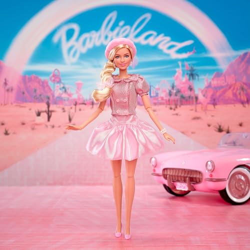 MUÑECA DE BARBIE DE LA PELÍCULA MARGOT ROBBIE COMO COLECCIONABLE CON BLUSA ROSA Y CONJUNTO DE TUTÚ CON FALDA CON CABELLO PEINADO - 2