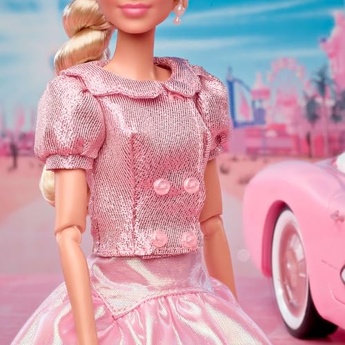 MUÑECA DE BARBIE DE LA PELÍCULA MARGOT ROBBIE COMO COLECCIONABLE CON BLUSA ROSA Y CONJUNTO DE TUTÚ CON FALDA CON CABELLO PEINADO - 4