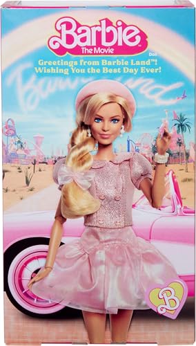 MUÑECA DE BARBIE DE LA PELÍCULA MARGOT ROBBIE COMO COLECCIONABLE CON BLUSA ROSA Y CONJUNTO DE TUTÚ CON FALDA CON CABELLO PEINADO - 6