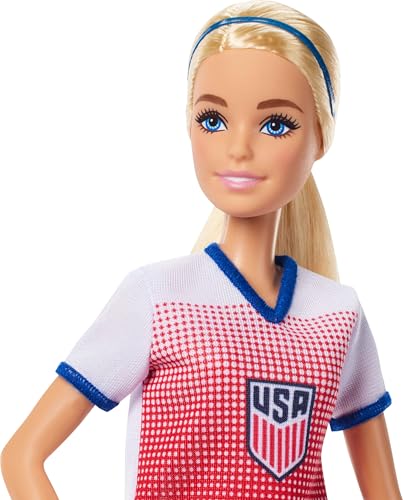 BARBIE CARRERAS USSF MUÑECA DE FÚTBOL DE MODA VESTIDA CON ATUENDO DEPORTIVO EXTRAÍBLE Y ZAPATOS CON ACCESORIOS - 2