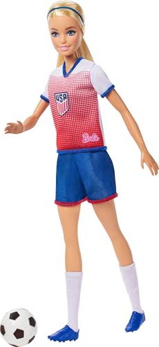 BARBIE CARRERAS USSF MUÑECA DE FÚTBOL DE MODA VESTIDA CON ATUENDO DEPORTIVO EXTRAÍBLE Y ZAPATOS CON ACCESORIOS - 4