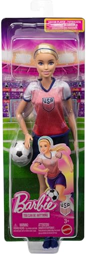BARBIE CARRERAS USSF MUÑECA DE FÚTBOL DE MODA VESTIDA CON ATUENDO DEPORTIVO EXTRAÍBLE Y ZAPATOS CON ACCESORIOS - 5